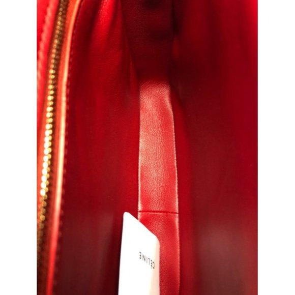 CELINE Cr Triomphe Large Natural Red Calfskin Leather Shoulder Bag - Picture 7 of 12